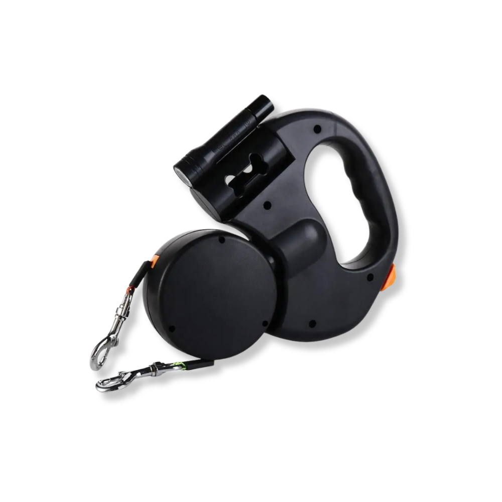 DuoGlow™ – Rotatable Dual Leash with Built-In LED Light