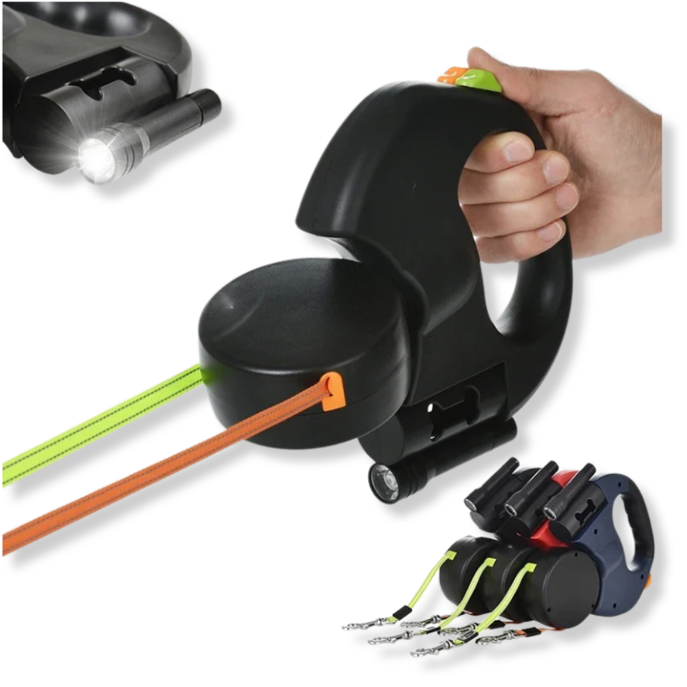 DuoGlow™ – Rotatable Dual Leash with Built-In LED Light
